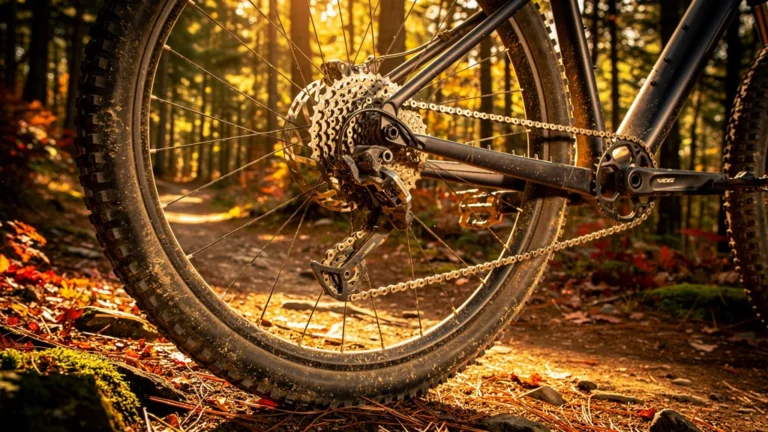 Dérailleur tordu à cause d'une tension de chaîne sous-estimée lors d'une sortie VTT en forêt