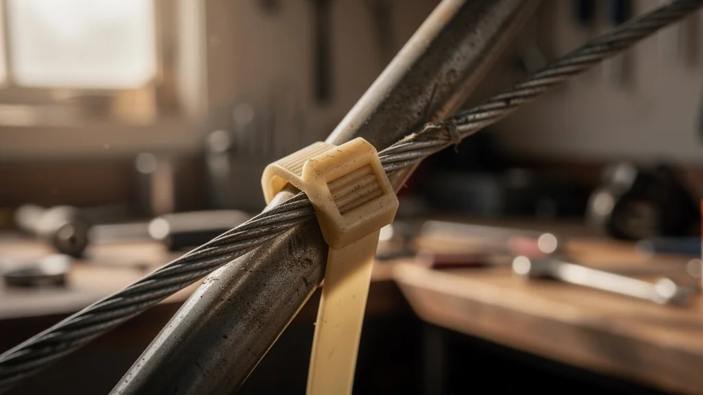 Un simple collier rilsan a maté un câble de dérailleur récalcitrant tout un mois